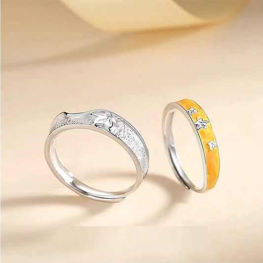 Couple Rings Special-interest Design Affordable Luxury Fashion Plated 925 Silver