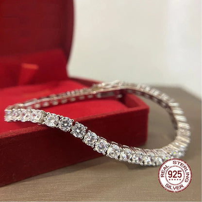 S925 Silver Bracelet 17-19cm Chain Length Optional Tennis Chain